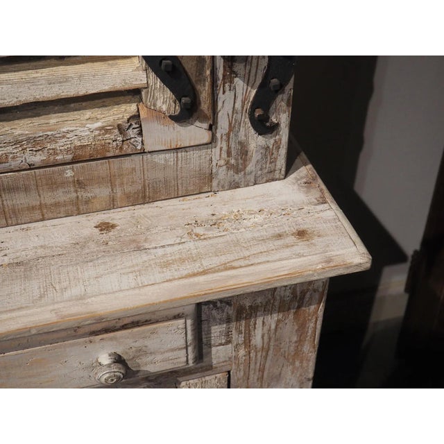 Painted French Buffet Deux Corps With Antique Shutter Doors For Sale In Dallas - Image 6 of 13