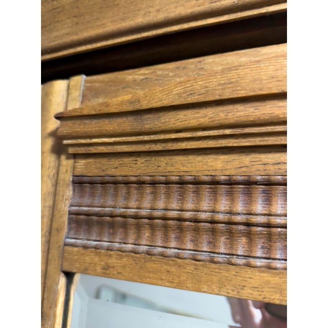 English Early 20th Century Oak Edwardian Armoire For Sale - Image 3 of 10