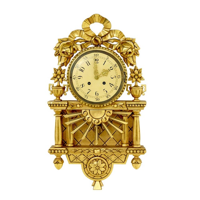 20th Century Rococo Revival Gilt Wall Clock from Westerstrand, 1950s For Sale - Image 6 of 6