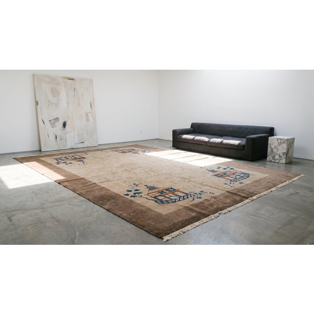 Textile 1920s Chinese Art Deco Carpet ( 10'6" x 15'6" - 320 x 472 ) For Sale - Image 7 of 8