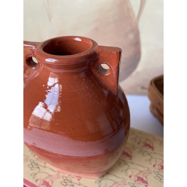 Signed Gary Nieter Terracotta Pottery Vase Rustic Farmhouse French Country Artisan Jug For Sale - Image 9 of 9