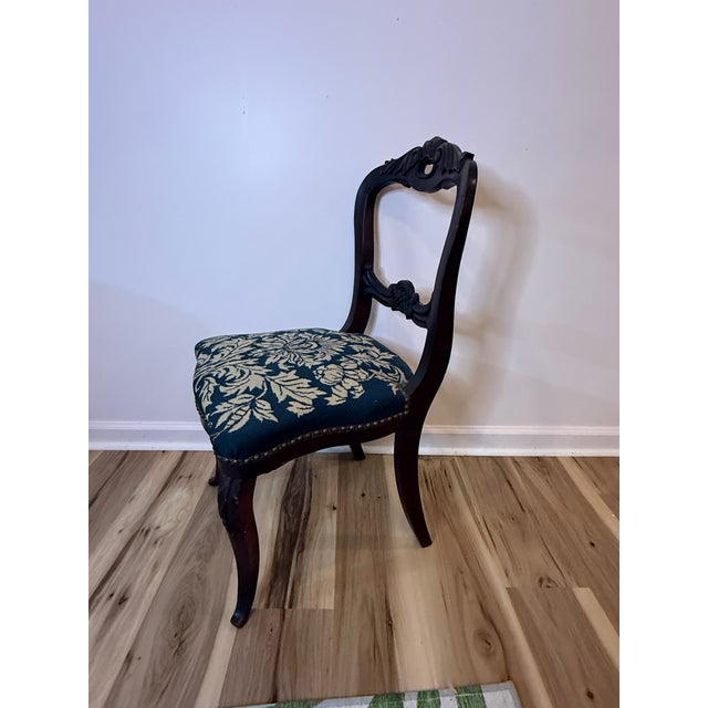 Victorian Antique Victorian Carved Mahogany Balloon Back Side Chair, Circa 1860 For Sale - Image 3 of 5