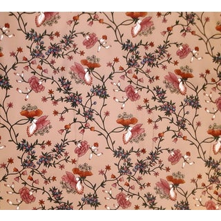 Vintage Bassett McNab "Simply Elegant" Lilac Floral Cotton Sateen- 5 Yards For Sale
