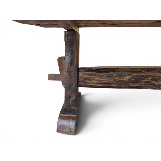 Rustic Table in Raw Beech and Chestnut, 1890-1920 For Sale - Image 4 of 12