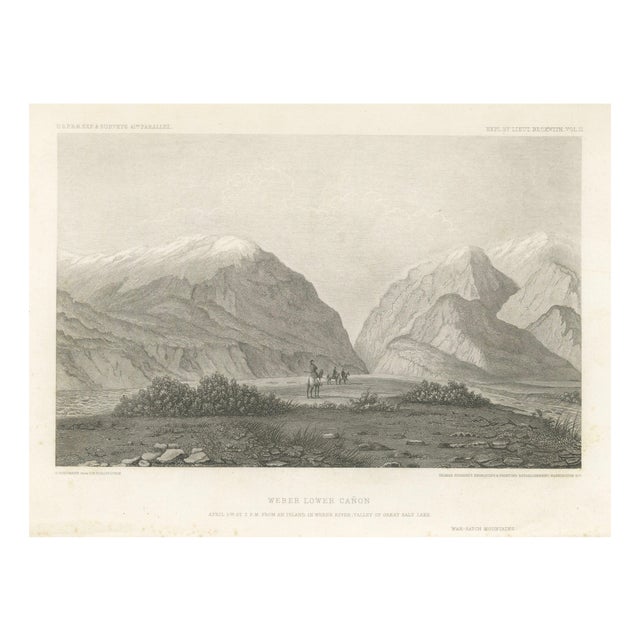 F.W. Egloffstein, Utah Landscape, Weber Canyon & Great Salt Lake Valley, 1861, Print For Sale
