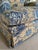 Custom Pierre Frey Braquenié Beige & Blue Toile Club Chair With Manuel Canovas Trim For Sale - Image 11 of 11