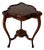 Vintage Carved Mahogany Wood Scalloped End Table With Lower Shelf For Sale