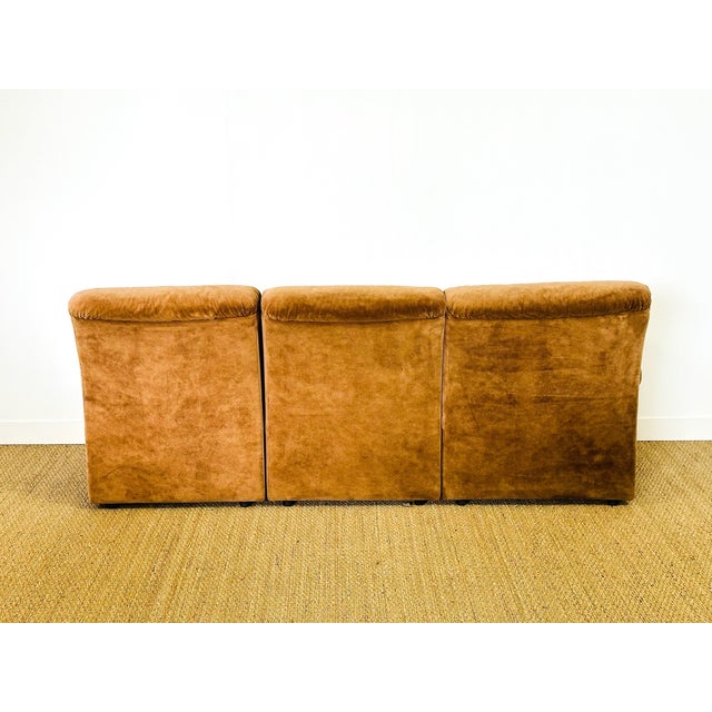 Vintage Velvet Modular Sofa and Armchair Set, 1970s, Set of 5 For Sale - Image 15 of 18