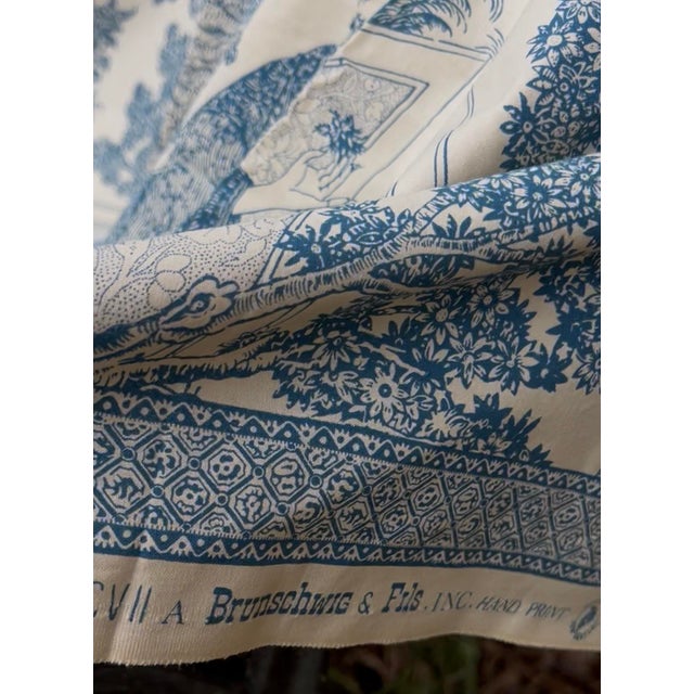 Chinoiserie Brunschwig & Fils “Cathay” Blue Chinoiserie For Sale - Image 3 of 3