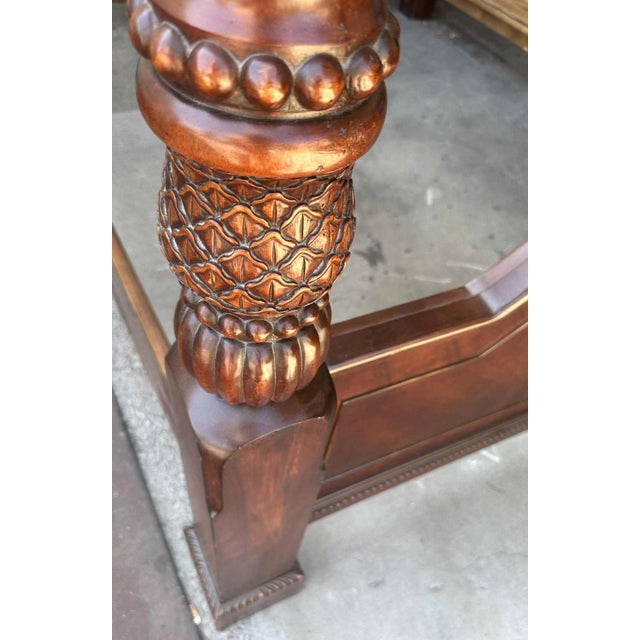 King Size Cherry Wood Four Poster Bed - Vintage Late 20th Century For Sale In Saint Louis - Image 6 of 7