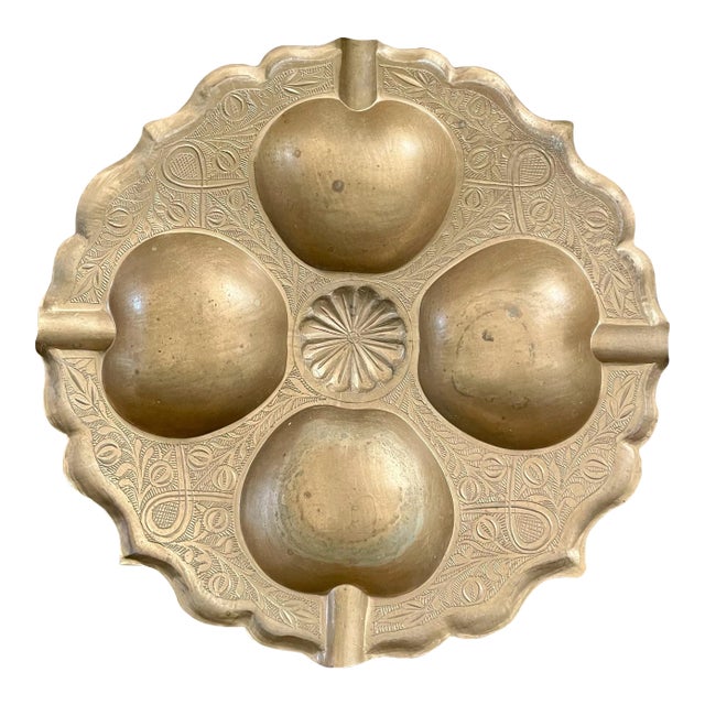 Antique Indonesian Brass Carved Cake Mold or Decorative Wall Plate For Sale