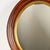 Large Antique Deep Wood Framed Oval Mirror With Gold Accent For Sale - Image 4 of 17