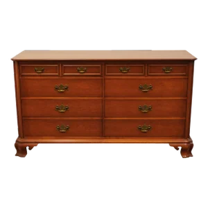 High End Vintage Solid Cherry Traditional Style 62" Double Dresser 301-4