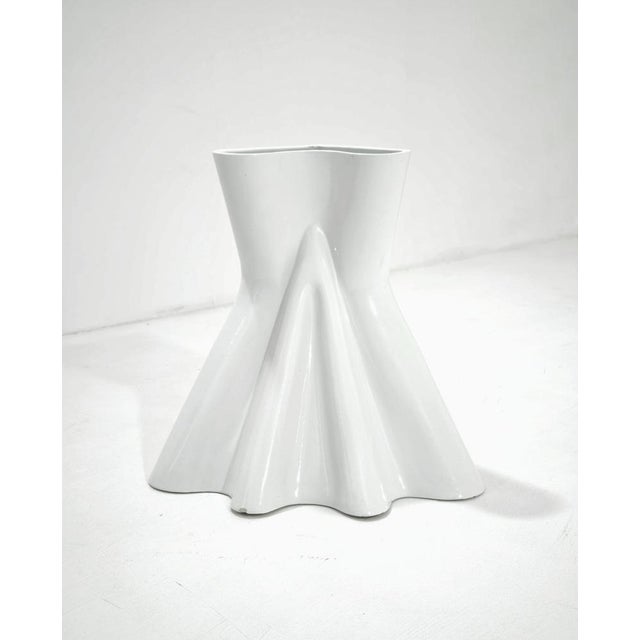 Mid-Century Modern White Glazed Ceramic Umbrella Stand by Enzo Bioli for Il Picchip Italia, 1970s For Sale - Image 16 of 17