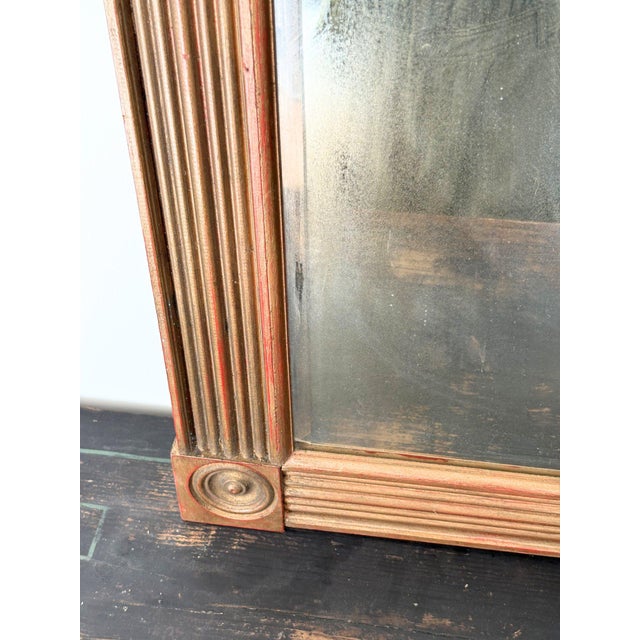 Gold Neoclassical Wall Mirror with Reeded Giltwood Frame, 1970s For Sale - Image 8 of 13