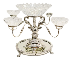 Sheffield Silver-Plated Centrepiece in Glass