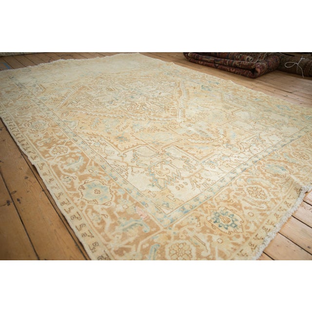 1950s Vintage Distressed Heriz Carpet - 7'3" X 11' For Sale - Image 5 of 14