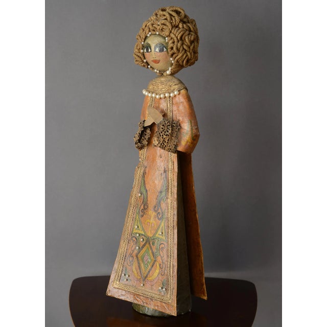 One of the most spectacular and definitely the largest paper mache lady sculpture I've ever acquired! This vintage folk...