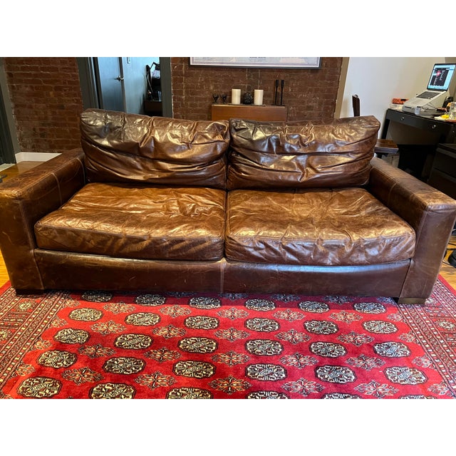 Restoration Hardware Maxwell Leather Sofa Chairish
