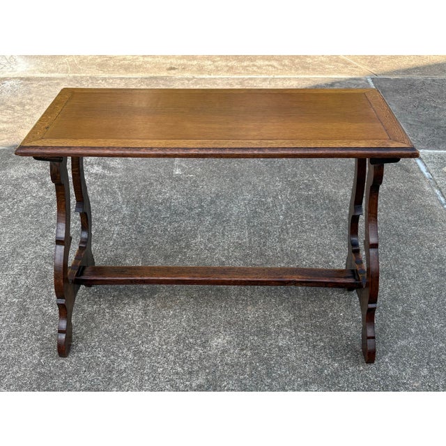 Spanish Revival Vintage Spanish Revival Console Trestle Table For Sale - Image 3 of 10