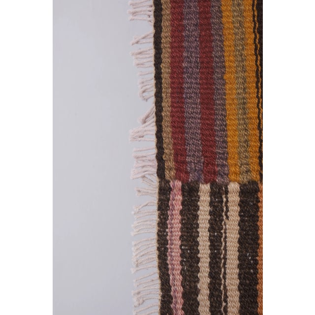 1960s Vintage Oversize Striped Turkish Kilim Rug 9'4'' X 9'10'' For Sale - Image 11 of 13