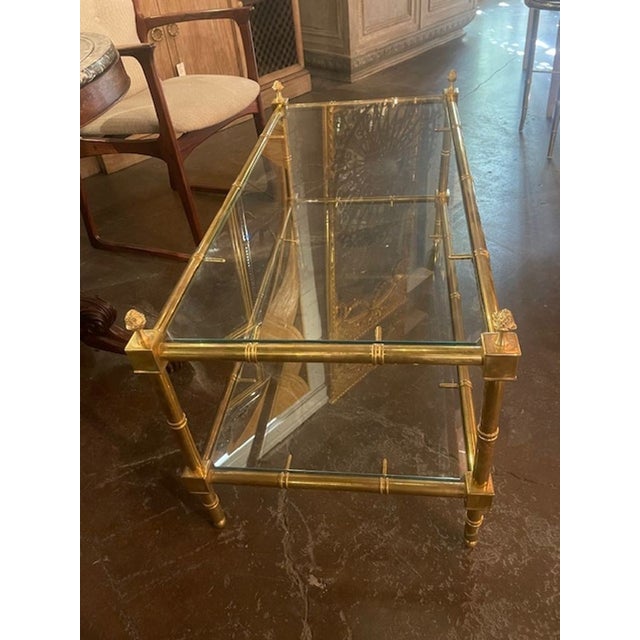 Italian Gilt Brass Coffee Table For Sale - Image 9 of 9