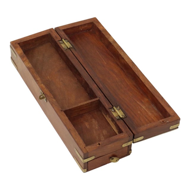 Anglo-Indian Hardwood Pen Box in Brass For Sale - Image 9 of 11