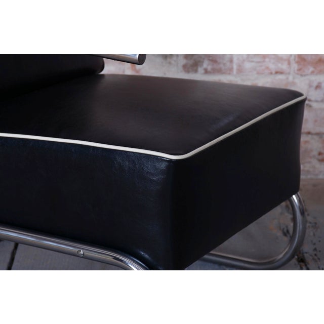 Metal Bauhaus Armchairs in Leather & Chrome from Mücke Melder, Czech, 1930s, Set of 2 For Sale - Image 7 of 13