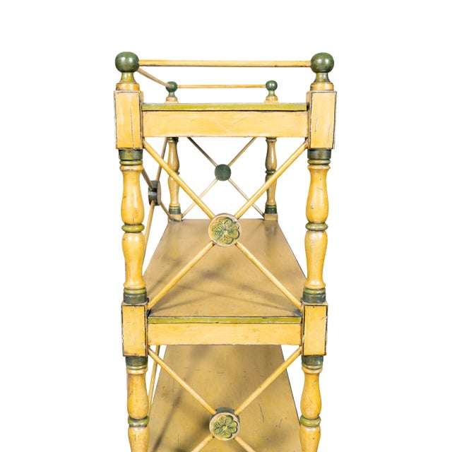 Regency Yellow Painted Etagere For Sale - Image 9 of 9