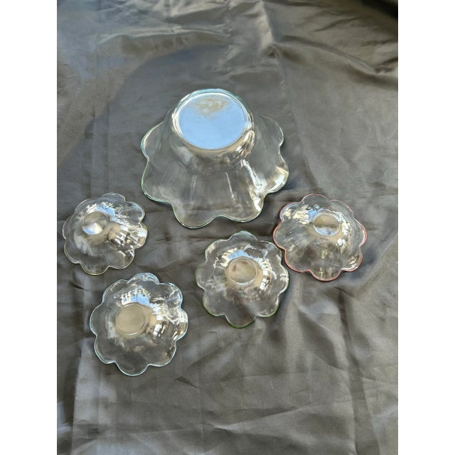 Glass Vintage Modern Art Glass Fruit Bowls- Set of 5 For Sale - Image 7 of 7