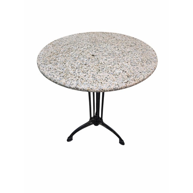 Antiqur French Stone Top Cast Iron Bistro Table For Sale - Image 10 of 10