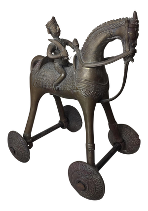 Vintage Bronze Statue of King on Horse