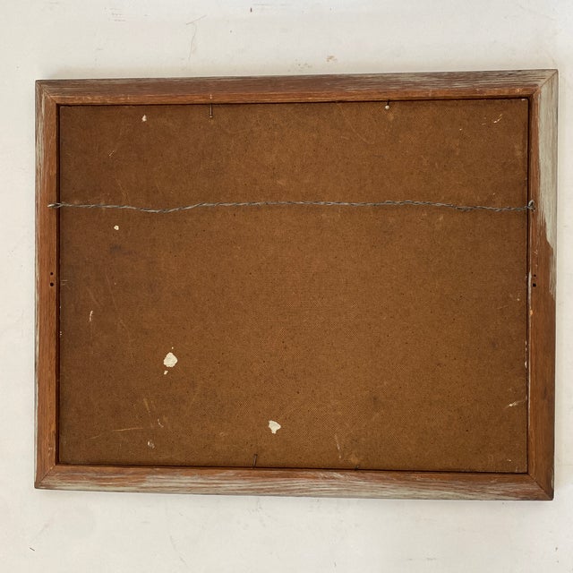 Vintage Signed and dated ‘62 Framed oil on Masonite painting of a landscape / seascape by M. Nussbaum