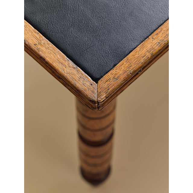 Animal Skin The Vintage Carved-Leg Leather Top Desk For Sale - Image 7 of 16