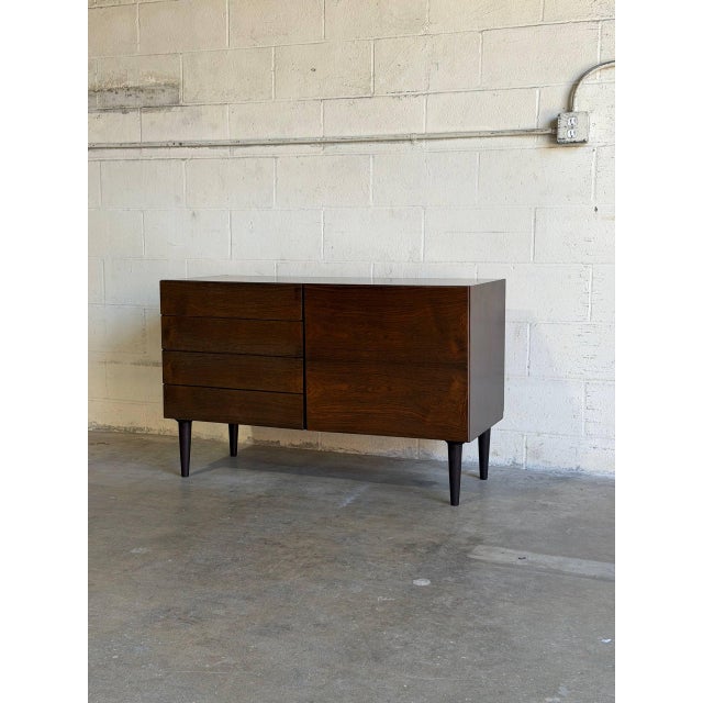 Mid-Century Modern Rosewood Sideboard With 4 Drawers and Cabinet Door Denmark Mid-Century Modern 1960s For Sale - Image 3 of 13