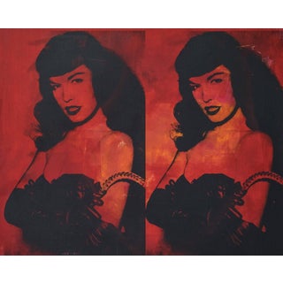 Bettie Page Painting by Dane Shue For Sale