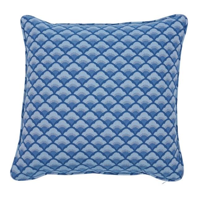 Schumacher Wilhelm 20" Pillow in Blue For Sale