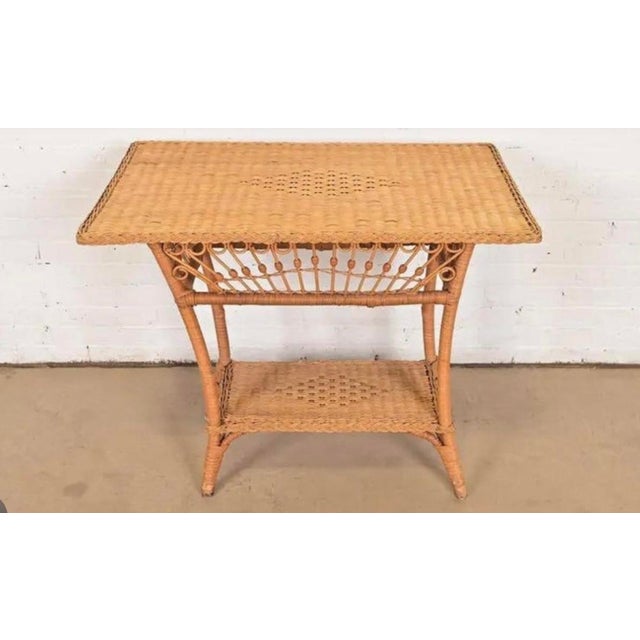 Safari Ralph Lauren Safari Collection Woven Wicker Rattan Side Table For Sale - Image 3 of 6