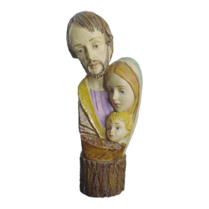 Vintage Holy Family Carved Statue Figure Attributed to Anri Italy Hand-Painted Christmas Religious