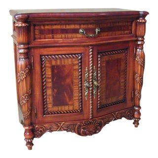 Lexington Bow Front Carved Rope Nightstand For Sale