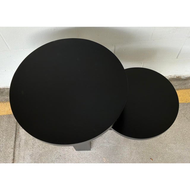 Modern Noir Company Modern Two-Tier Black Wood Side Table For Sale - Image 3 of 4