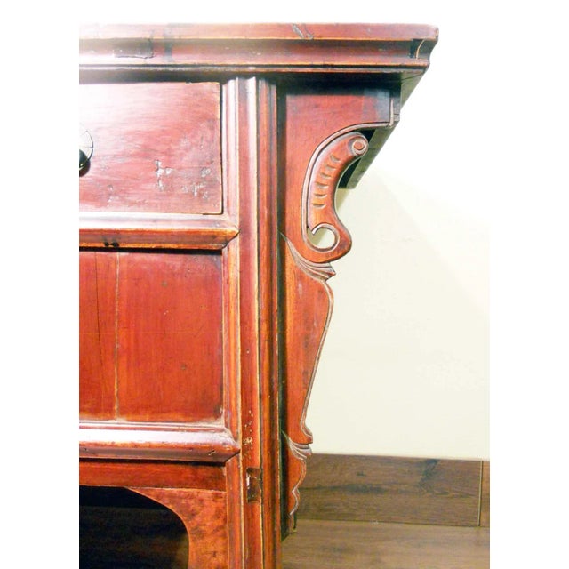 Brown Antique Chinese Ming Altar Cabinet, Cypress Wood, Circa 1800-1849 For Sale - Image 8 of 11