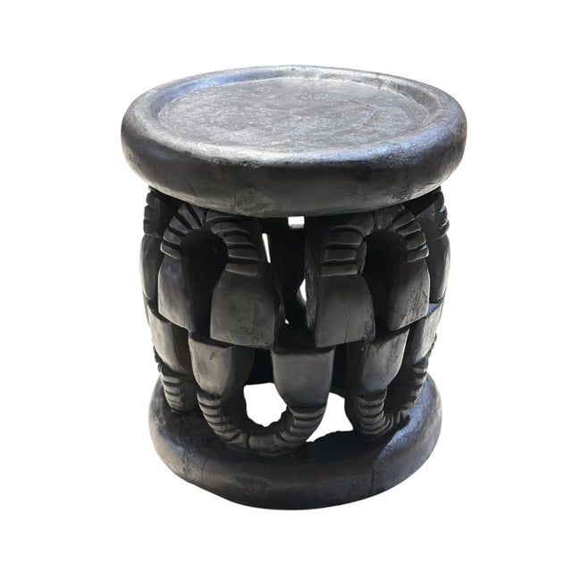 Unique large Bamileke Royalty Stool/Table from Cameroon, is an unusual find. Constructed from a single piece of wood with...
