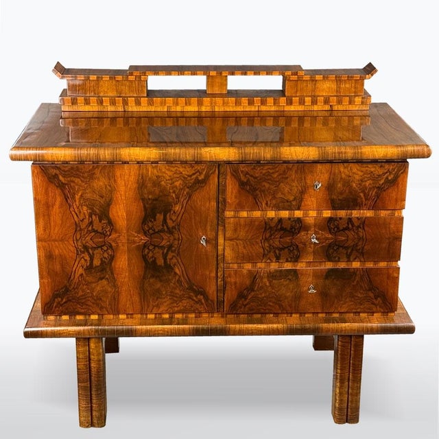 Art Deco Walnut Chest of Drawers, 1930s For Sale - Image 3 of 8