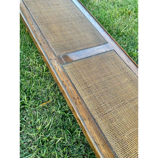 Vintage Drexel Heritage Faux Bamboo and Cane Console Table For Sale In Palm Springs - Image 6 of 9