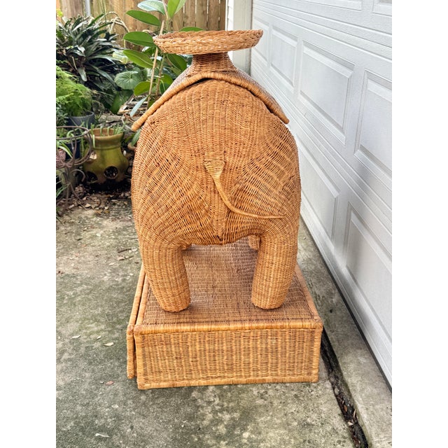 Monumental Vintage Wicker Elephant Bar For Sale - Image 9 of 12
