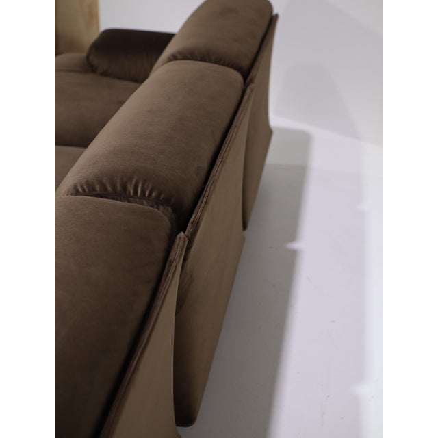 Fianda Modular Sofa and Armchair in Brown Velvet by Vico Magistretti for Cassina, 1970s, Set of 4 For Sale - Image 13 of 18