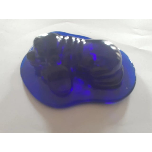 This is a STUNNING Blenko Cobalt Blue 5" Art Glass Sleeping Dog Figurine. Procured at auction ART GLASS