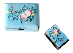 Antique Cloisonne Box With Matchbox Holder