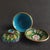 Vintage Chinese Green Cloisonné Enamel Floral "Three-Piece" Tea Bowl Set For Sale - Image 4 of 6